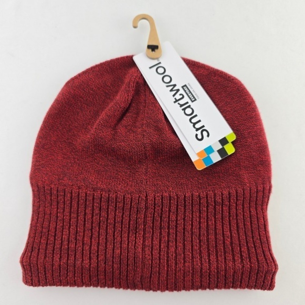 NWT Smartwool Unisex Currant Heather Fleece Lined Merino Wool Beanie One Size